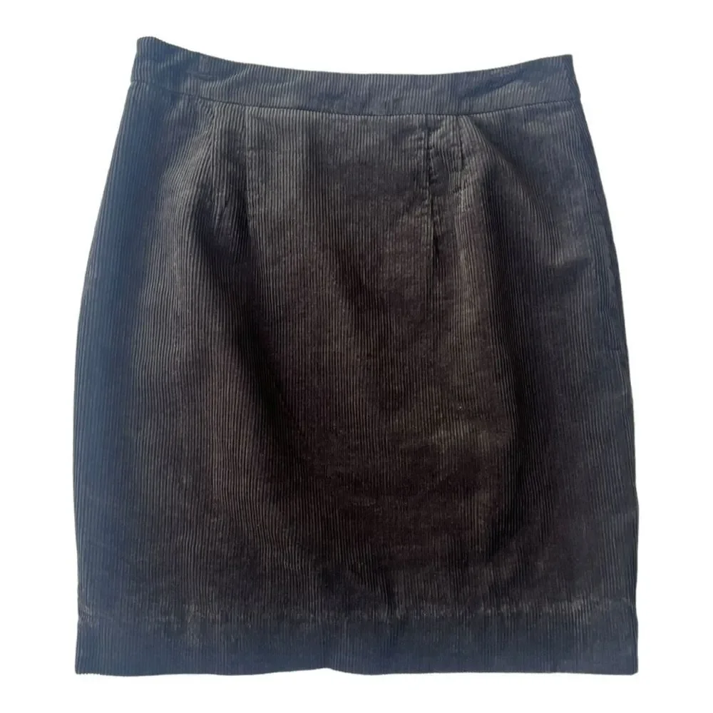 MAEVE Anthropologie Corduroy Plaid Wool Blend Pencil Skirt Brown sz 8